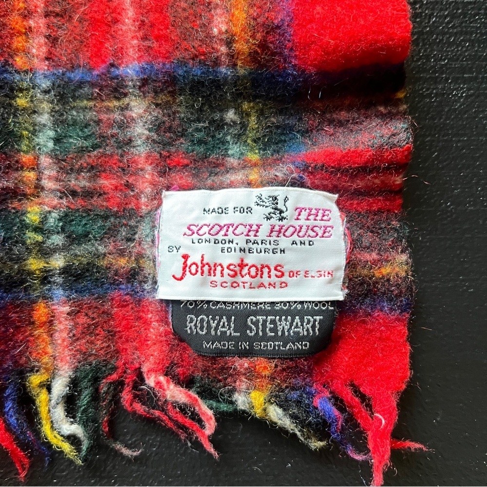 Vintage The Scotch House Scarf London Paris Cashmere Johnstons Elgin Scotland - Picture 6 of 8